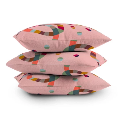 16"x16" Amber Young Striped Noods Square Throw Pillow Pink - Deny Designs 3 16"x16" Amber Young Striped Noods Square Throw Pillow Pink - Deny Designs - Image 3