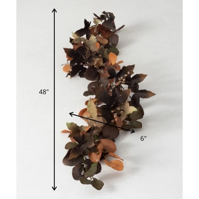 Sullivans 4' Eucalyptus Artificial Garland 48"L Brown 2 Sullivans 4' Eucalyptus Artificial Garland 48"L Brown - Image 2