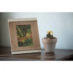 White Wood Bead 5x7 Inch Wood Decorative Picture Frame - Foreside Home & Garden -Home Improvement Store GUEST 4198c678 64f6 4ebc 9d13 75f1a65e1197