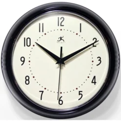 9.5" Retro Metal Wall Clock - Infinity Instruments -Home Improvement Store GUEST 41cdd103 823b 4f7f a410 4e8957730ad0