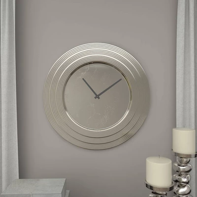 24" X 24" Round Aluminum Layered Rim Wall Clock - Olivia & May 8 24" X 24" Round Aluminum Layered Rim Wall Clock - Olivia & May - Image 8