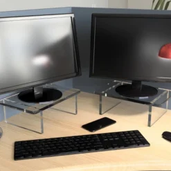 Azar Displays Clear Acrylic 22"W X 10"D X 3"H 1/2" Thick Deluxe Riser W/ Bumpers -Home Improvement Store GUEST 433eda71 b908 4cb5 83e8 3fce795e7c2d