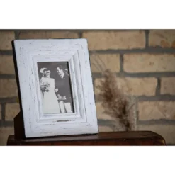 Antiqued Brushed White 4x6 Inch Wood Decorative Picture Frame - Foreside Home & Garden -Home Improvement Store GUEST 44170b31 5fb0 4323 8721 da71385ff742