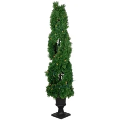 Northlight Real Touch™ Artificial Pre-Lit Cedar Double Spiral Topiary Tree, Clear Lights 4.5' -Home Improvement Store GUEST 4435afec ffe5 4e0d 9976 a823c60d4bfe