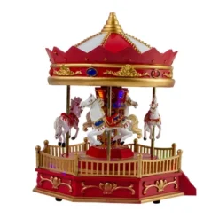 Northlight 9.25" LED Lighted Animated And Musical Carousel Christmas Village Display Piece -Home Improvement Store GUEST 46079143 9aa8 4b2a 9456 b72caabc6c8a
