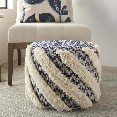 Mina Victory Life Styles Trendy Woven Indoor Pouf 2 Mina Victory Life Styles Trendy Woven Indoor Pouf - Image 2