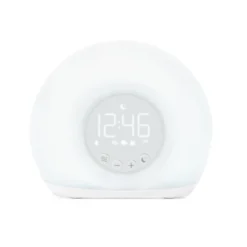Moon Glow Alarm With Sunrise Wakeup Light Table Clock White - Capello