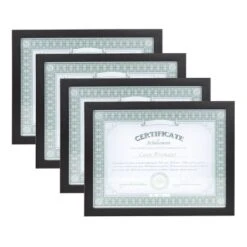 (Set Of 4) 8.5" X 11" Gallery Document Frame Black - DesignOvation
