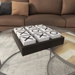 14" Contemporary Wooden Tic Tac Toe Sculpture Black - Olivia & May -Home Improvement Store GUEST 4d95f76b 771c 45f0 b3aa 0b9f87086b8a