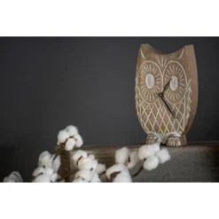 Handcarved White Wood Battery Operated Owl Table Clock - Foreside Home & Garden -Home Improvement Store GUEST 4e72e598 3766 468b 9a8e 072e4adc86ae