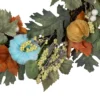 Northlight Green And Orange Foliage And Gourds Thanksgiving Artificial Wreath, 22-Inch
