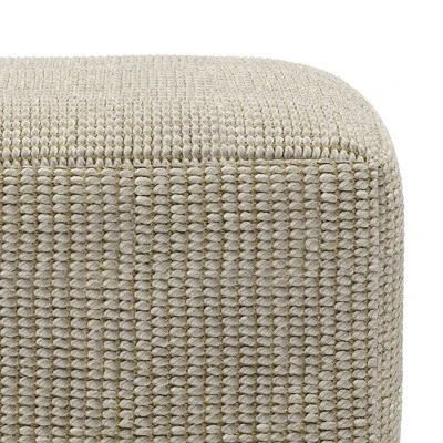 Isadora Square Woven PET Polyester Pouf Cream/Natural - WyndenHall 2 Isadora Square Woven PET Polyester Pouf Cream/Natural - WyndenHall - Image 2