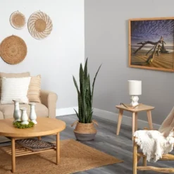 Nearly Natural 46-in Sansevieria Artificial Plant In Boho Chic Handmade Cotton & Jute Gray Woven Planter -Home Improvement Store GUEST 53a16872 5b55 4836 9849 2ecd838388e9