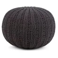 Grandville Hand Knit Round Pouf - WyndenHall -Home Improvement Store GUEST 53c08492 8951 4d92 827e 4da3ca991d1d