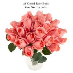 Rose Artificial Flowers - 24Pc Real Touch 11.5-Inch Fake Flower Set With Stems For Home Décor, Wedding, Or Bridal/Baby Showers By Pure Garden (Coral) -Home Improvement Store GUEST 5469583a 0164 49d3 956d 1047e9f8e943