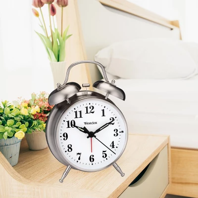 4.5" Nickel Classic Twin Bell Alarm Clock - Westclox 3 4.5" Nickel Classic Twin Bell Alarm Clock - Westclox - Image 3
