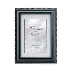 Lawrence Frames 4" X 6" Wooden Black Picture Frame With Silver Beads 198946
