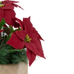 Northlight 13.5" Red Poinsettia With Pine Cones Artificial Christmas Floral Arrangement -Home Improvement Store GUEST 5716a916 2c08 4e22 a538 8efe4f3f194c
