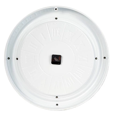 Farmhouse Metal Vintage Wall Clock White - Olivia & May 3 Farmhouse Metal Vintage Wall Clock White - Olivia & May - Image 3