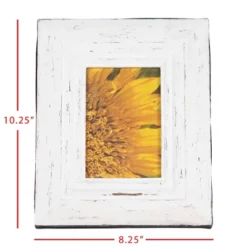 Antiqued Brushed White 4x6 Inch Wood Decorative Picture Frame - Foreside Home & Garden -Home Improvement Store GUEST 59273a55 4dad 42b3 bdc1 1d48491d81d4