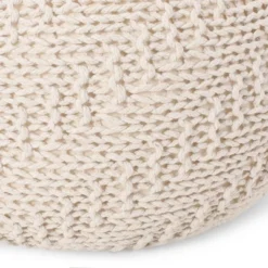 Barwick Modern Knitted Round Pouf Ivory - Christopher Knight Home -Home Improvement Store GUEST 5a11b0c8 5390 44cb a144 e37c95856665