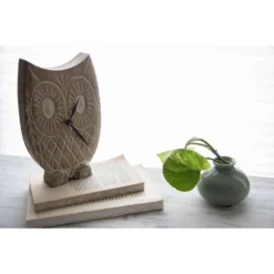 Handcarved White Wood Battery Operated Owl Table Clock - Foreside Home & Garden -Home Improvement Store GUEST 5a28ee7e 7492 4557 a9a5 dc481efbedae