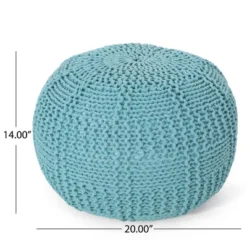 Hortense Modern Knitted Cotton Round Pouf - Christopher Knight Home -Home Improvement Store GUEST 5b1f523d 25a1 426d 8109 d19c343a5a1d