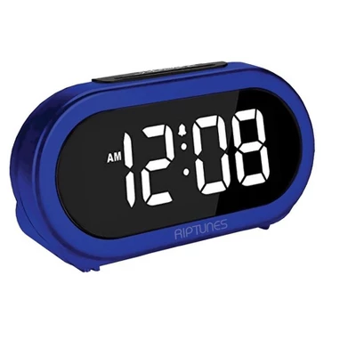 Riptunes Digital Alarm Clock With 5 Alarm Sounds - Blue 1 Riptunes Digital Alarm Clock With 5 Alarm Sounds - Blue