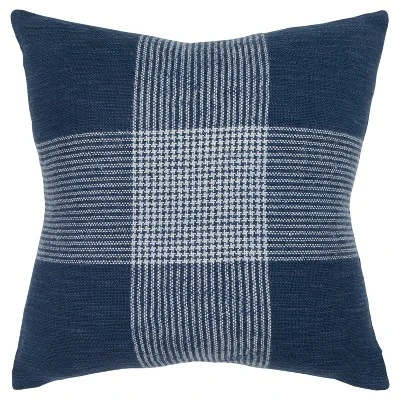 20"x20" Oversize Plaid Poly Filled Square Throw Pillow - Rizzy Home 4 20"x20" Oversize Plaid Poly Filled Square Throw Pillow - Rizzy Home - Image 4