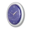 14" X 1.8" Vines And Dots Shadow Purple Decorative Wall Clock Silver Frame - By Chicago Lighthouse
