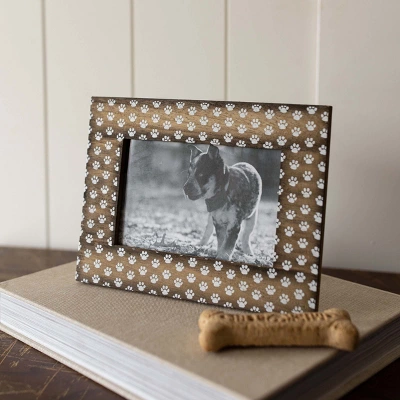 4x6 Inch Pawprints Picture Frame Wood, MDF & Glass By Foreside Home & Garden 1 4x6 Inch Pawprints Picture Frame Wood, MDF & Glass By Foreside Home & Garden