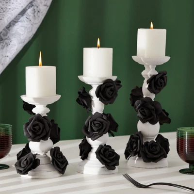 Bright Creations 200 Pack Black Roses Artificial Flowers For Decoration, Small Flower Heads For Arts And Crafts, Stemless Arrangements, 3" 5 Bright Creations 200 Pack Black Roses Artificial Flowers For Decoration, Small Flower Heads For Arts And Crafts, Stemless Arrangements, 3" - Image 5