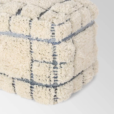 Allegra Boho Pouf Blue/White - Christopher Knight Home 2 Allegra Boho Pouf Blue/White - Christopher Knight Home - Image 2