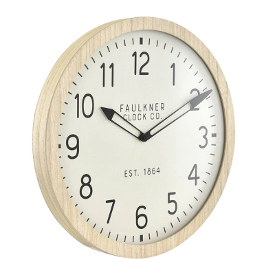 16" Wall Clock Wood - Threshold™ 1 16" Wall Clock Wood - Threshold™