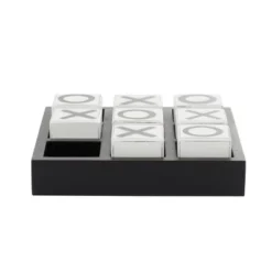 14" Contemporary Wooden Tic Tac Toe Sculpture Black - Olivia & May -Home Improvement Store GUEST 62739e7c 7486 49bd 9923 bd4d208fa77c