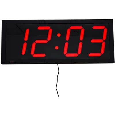 School Smart Large LED Wall Clock With Remote Control, 28 X 11-1/4 Inches 1 School Smart Large LED Wall Clock With Remote Control, 28 X 11-1/4 Inches
