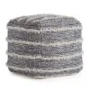Ouray Pouf Blue/Ivory - Anji Mountain