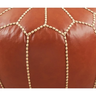 Saro Lifestyle Moroccan Pouf, 20"x20"x12" Round, Camel 1 Saro Lifestyle Moroccan Pouf, 20"x20"x12" Round, Camel