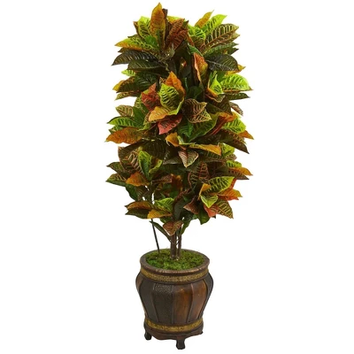 Nearly Natural 5.5-ft Croton Artificial Plant In Decorative Planter (Real Touch) 1 Nearly Natural 5.5-ft Croton Artificial Plant In Decorative Planter (Real Touch)