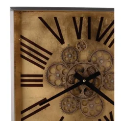16" Altus Square Classic Face Wall Clock Gold - A&B Home