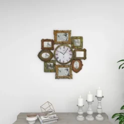 Metal 8 Photo Openings Wall Clock Green - Olivia & May 30 Metal 8 Photo Openings Wall Clock Green - Olivia & May -Home Improvement Store GUEST 685772d0 b78f 4ce8 8dfe 6b4788c50528