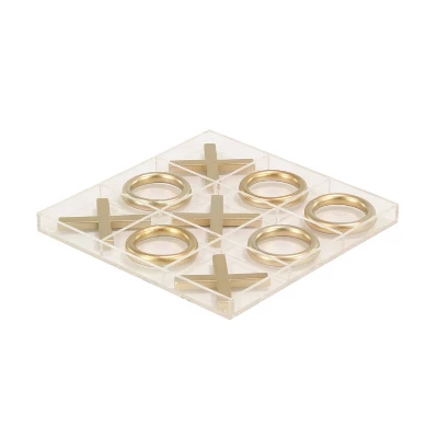 12" Modern Acrylic And Iron Tic Tac Toe Set - Olivia & May 1 12" Modern Acrylic And Iron Tic Tac Toe Set - Olivia & May