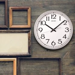Seiko 12" Easy Read Wall Clock With Quiet Sweep Second Hand - Silver