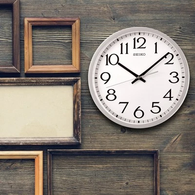 Seiko 12" Easy Read Wall Clock With Quiet Sweep Second Hand - Silver 1 Seiko 12" Easy Read Wall Clock With Quiet Sweep Second Hand - Silver