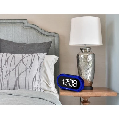 Riptunes Digital Alarm Clock With 5 Alarm Sounds - Blue 3 Riptunes Digital Alarm Clock With 5 Alarm Sounds - Blue - Image 3