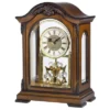 Bulova Clocks B1845 Durant Walnut Wood And Glass Revolving Pendulum Clock, Brown