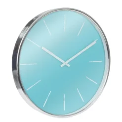 20" Simplistic Wall Clock Blue/Silver - Stonebriar Collection