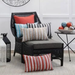 12"x20" Decorative Bands Lumbar Throw Pillow - Pillow Perfect -Home Improvement Store GUEST 733d7002 3e4f 4064 91df b139f2531406