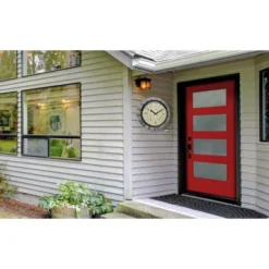 18.5" Inca II Faux Stone Outdoor Wall Clock Black - Infinity Instruments -Home Improvement Store GUEST 735fee16 5136 4c57 a8d5 0d492af7e698