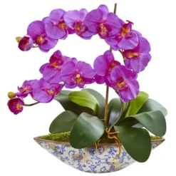 Nearly Natural 16-in Phalaenopsis Orchid Artificial Arrangement In Vase 6 Nearly Natural 16-in Phalaenopsis Orchid Artificial Arrangement In Vase -Home Improvement Store GUEST 74519c30 db48 4484 83c4 e4d7901a9f06